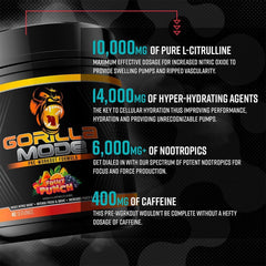 Gorilla Mind etiqueta de ingredientes muestra dosis altas y transparencia formulación
