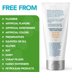 Great Oral Health empaque con información de ingredientes y certificaciones visibles