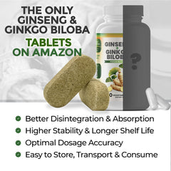 GreeNatr diagrama de ginkgo y ginseng indicando composición natural