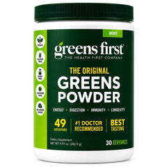 Greens First frente del empaque mostrando etiqueta clara y confianza