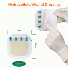 Greetmed detalle de la textura hidrocoloide que absorbe y protege la herida