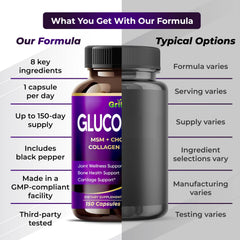 GriMed cápsula junto a cúrcuma y colágeno representando ingredientes naturales beneficiosos