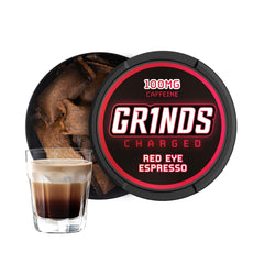 GRINDS lata frontal Red Eye Espresso mostrando diseño y conservación