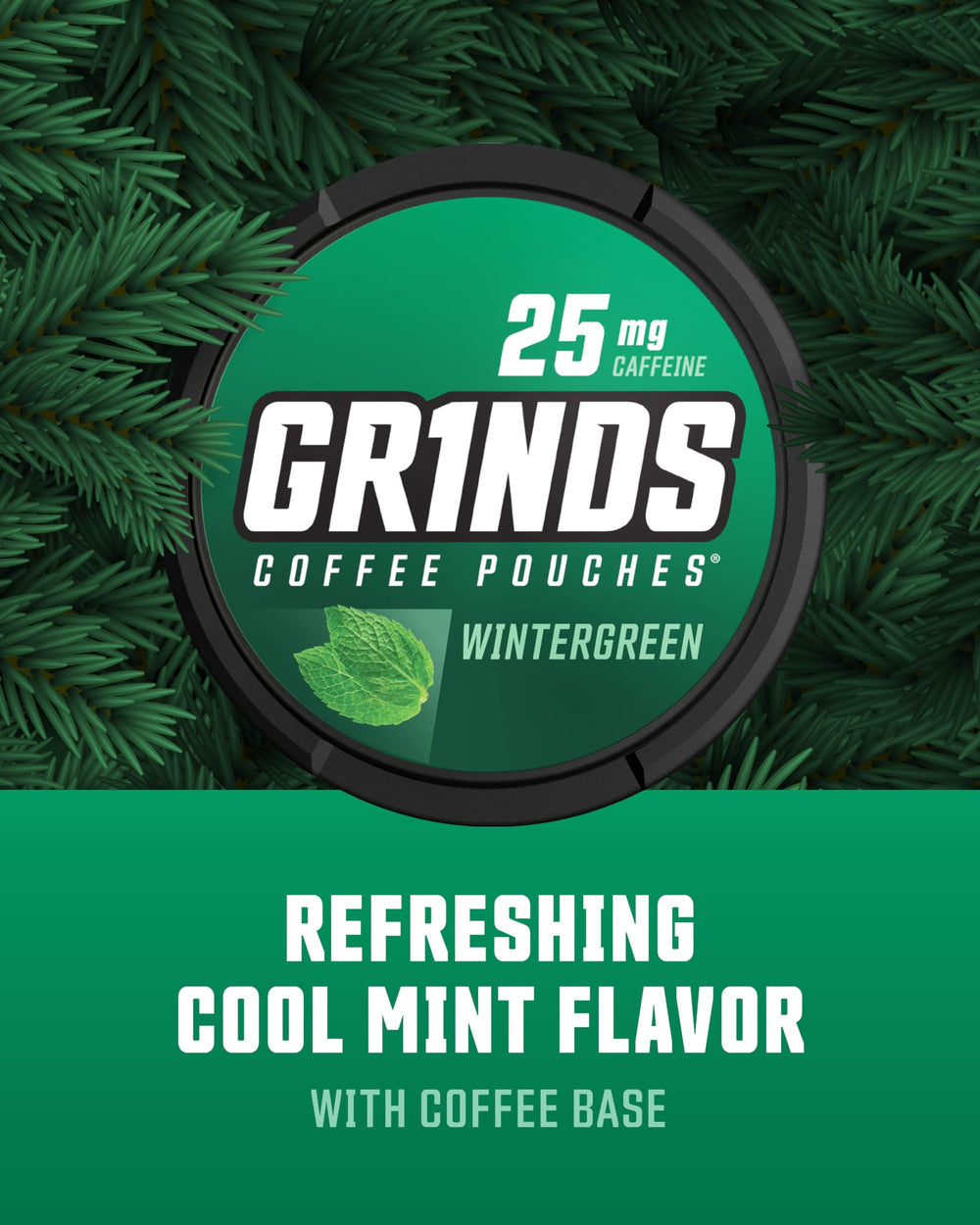 GRINDS lata abierta mostrando pouches internas, conservación de sabor