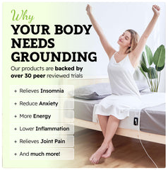 GroundingWell sábana instalada en cama mostrando uso y confort nocturno
