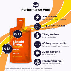 GU Energy textura líquida en primer plano para rápida absorción durante ejercicio