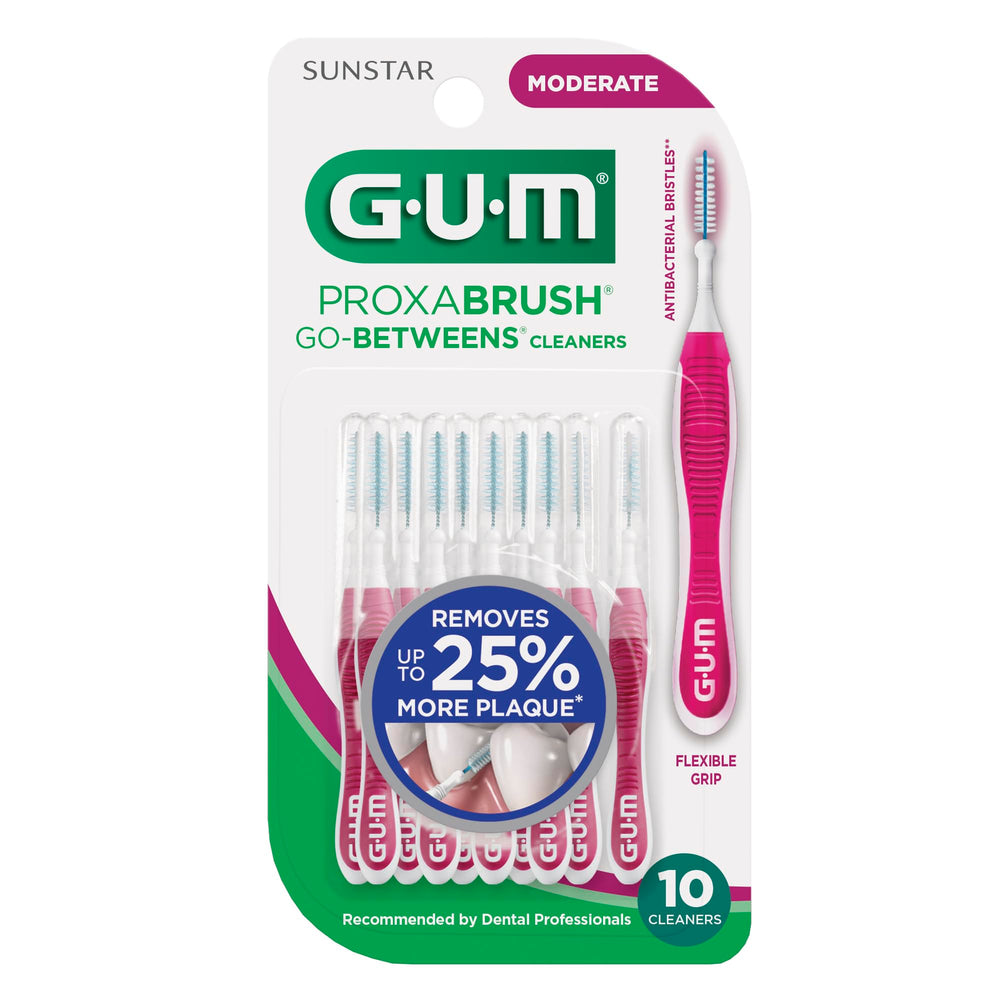 GUM Proxabrush limpiando alrededor de brackets sin rayar superficies