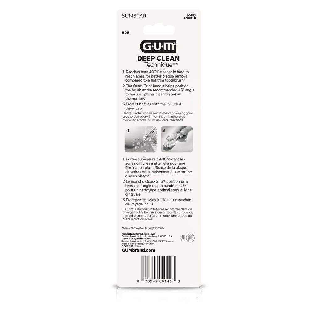 GUM etiqueta con información del producto y recomendaciones de uso