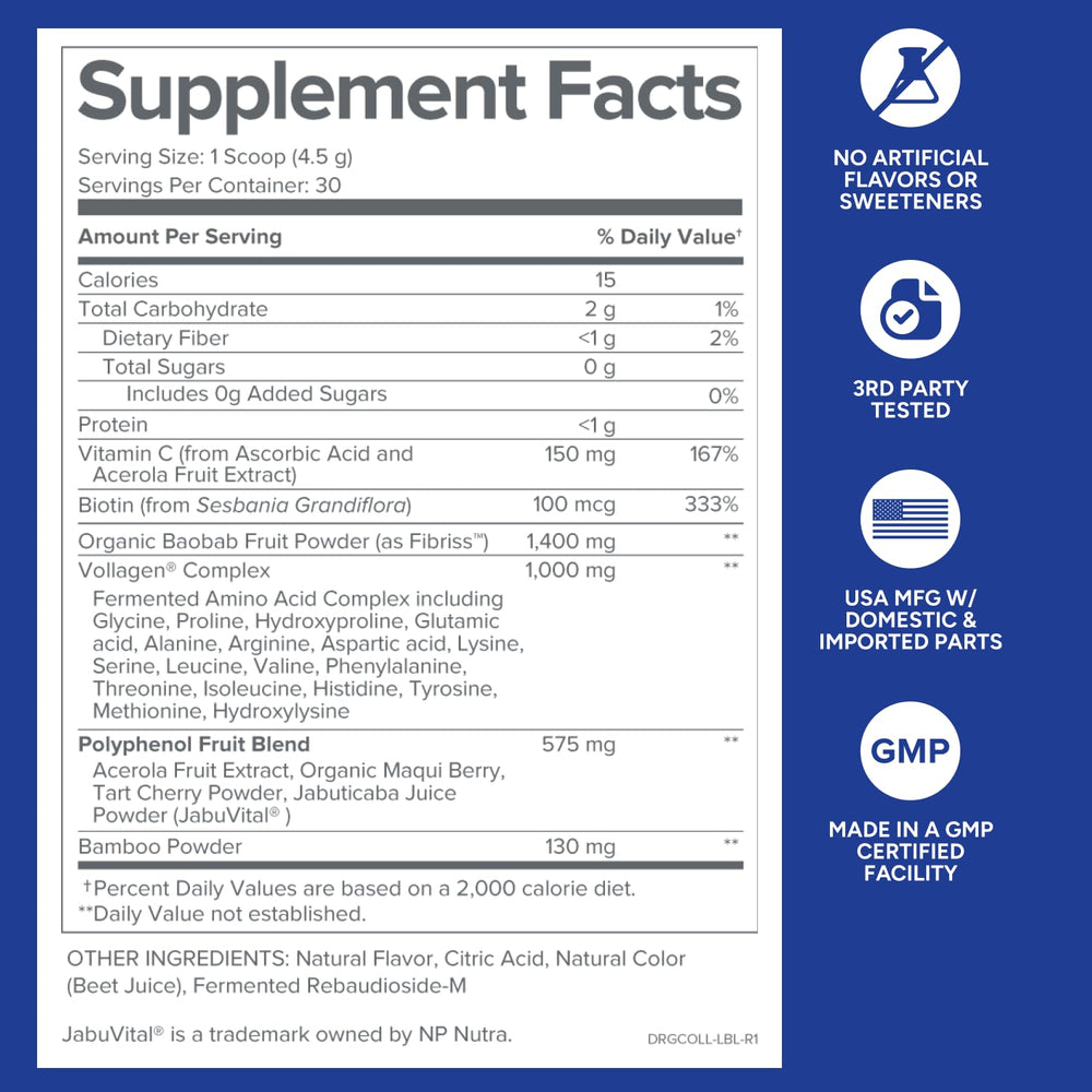 Gundry MD etiqueta de Phyto Collagen destacando aminoácidos y vitamina C beneficiosos