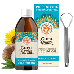 GuruNanda botella frontal mostrando diseño y beneficio limpieza natural