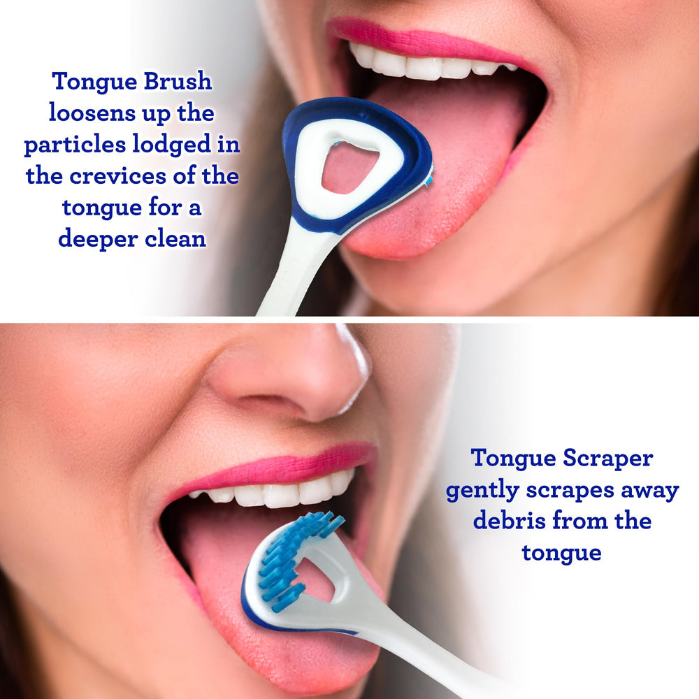 GuruNanda detalle del raspador curvo que sigue la forma natural de la lengua para limpieza