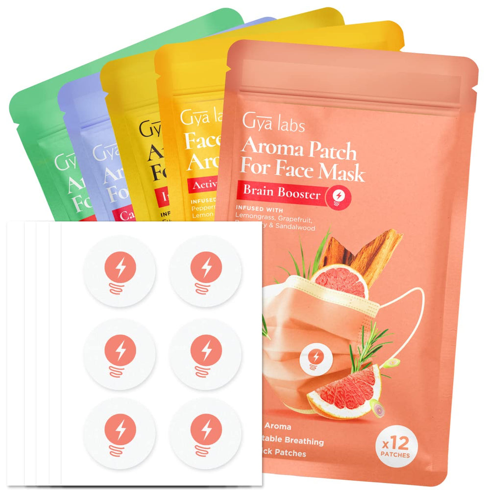 Gya Labs paquete frontal mostrando 60 parches y mezcla de aromas para mayor comodidad