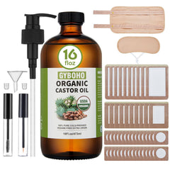 GYBOHO frasco de aceite de ricino 16oz en vidrio ámbar para conservación