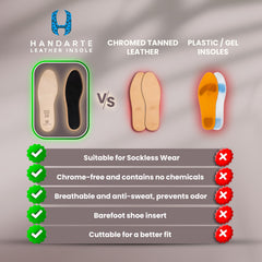 H HANDARTE artesano cortando plantilla en Türkiye, acabado manual duradero