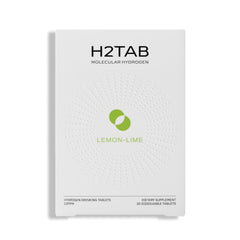 H2Tab frente del paquete mostrando presentación y cantidad, fácil transporte