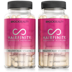 Hairfinity frente del empaque mostrando marca y beneficio visible