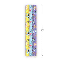 Hallmark Bluey papel en uso envolviendo regalo acabado prolijo