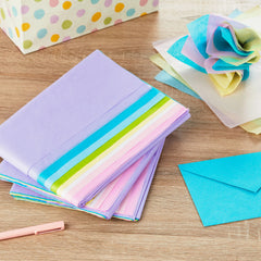 Hallmark hojas extendidas en ocho tonos pastel para combinar y diseñar regalos