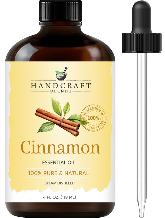 Handcraft Blends cinnamon oil bottle in amber glass protecting aroma for diffusers