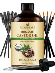 Handcraft Blends frasco de vidrio con aceite de ricino, conservacion premium