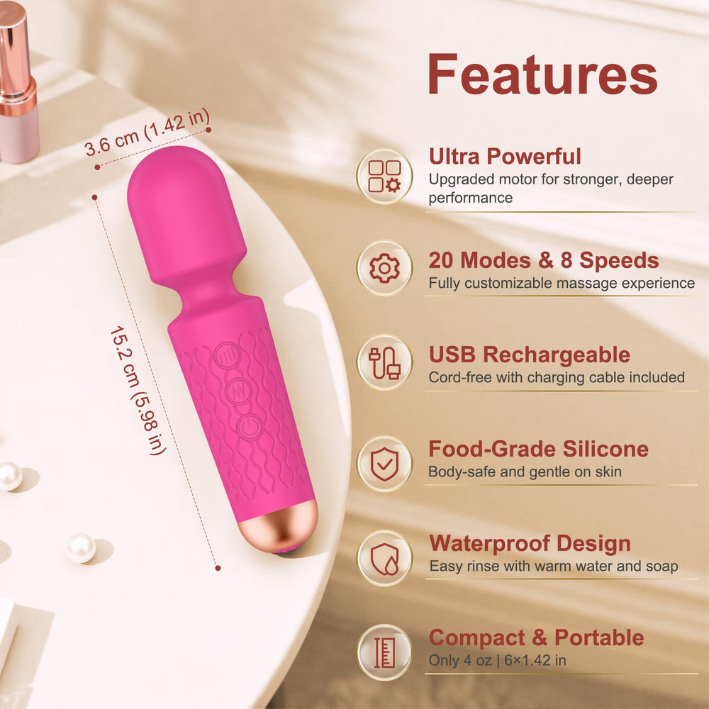 Handheld Massager botones y modos en detalle, selección fácil de intensidad