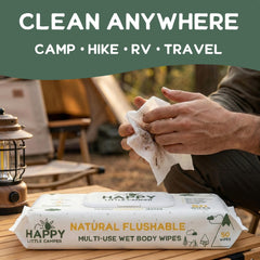 Happy Little Camper textura de la toallita, resistente y suave al tacto