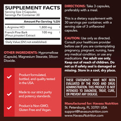 HAVASU NUTRITION cápsulas en la palma indicando conveniencia vegana