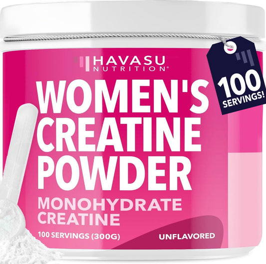HAVASU NUTRITION Creatine for Women scoop powder for energy support.