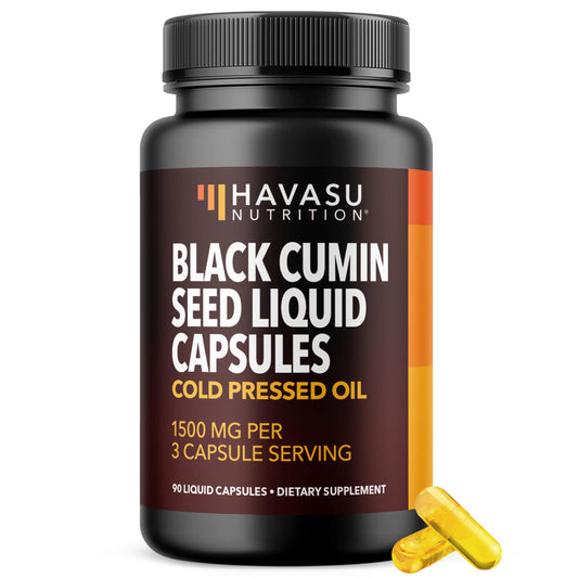 HAVASU NUTRITION envase frontal que muestra cápsulas veganas y beneficios