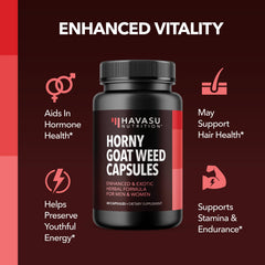 HAVASU NUTRITION cápsulas junto a ingredientes naturales para una porción informativa