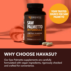 Hombre tomando Saw Palmetto HAVASU NUTRITION en ambiente cotidiano para bienestar
