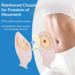 Heagimed tiras junto a una bolsa de ostomía compatible y segura