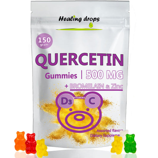 HEALING DROPS gomitas quercetina con bromelina, empaque atractivo para consumo diario