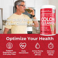 Health Plus detalle del psyllium husk, fibra natural que apoya el tránsito