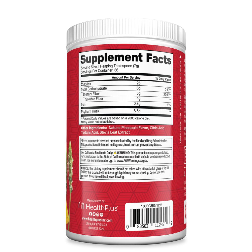 Health Plus polvo de psyllium textura fina útil para mezclar