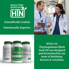 Health Thru Nutrition etiqueta nutricional y garantía 2% timolquinona