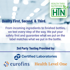 Etiqueta de Health Thru Nutrition Ubiquinol mostrando información y transparencia de ingredientes