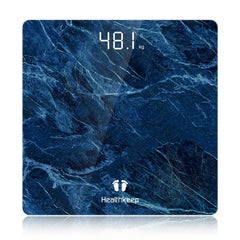 Healthkeep vista frontal mármol azul, diseño elegante y preciso
