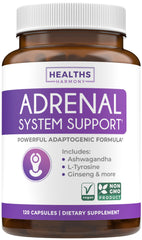 Healths Harmony envase frontal mostrando 120 cápsulas y beneficio de soporte adrenal