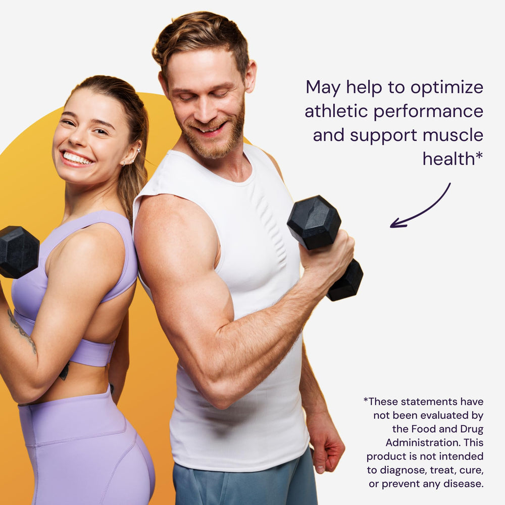 Atleta con creatina Healthy Origins antes de levantar pesas, rendimiento mejorado