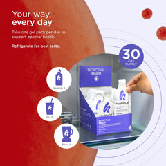 Healthycell gel mezclado en batido mostrando uso fácil y sabor agradable