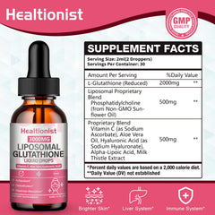 Healtionist detalle de la textura líquida en cuentagotas, visibilidad para dosificar
