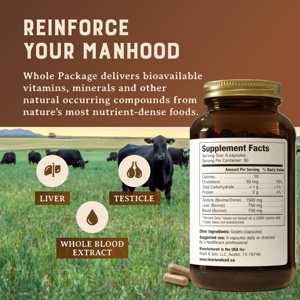 HEART & SOIL botella abierta con cápsulas listas para tomar