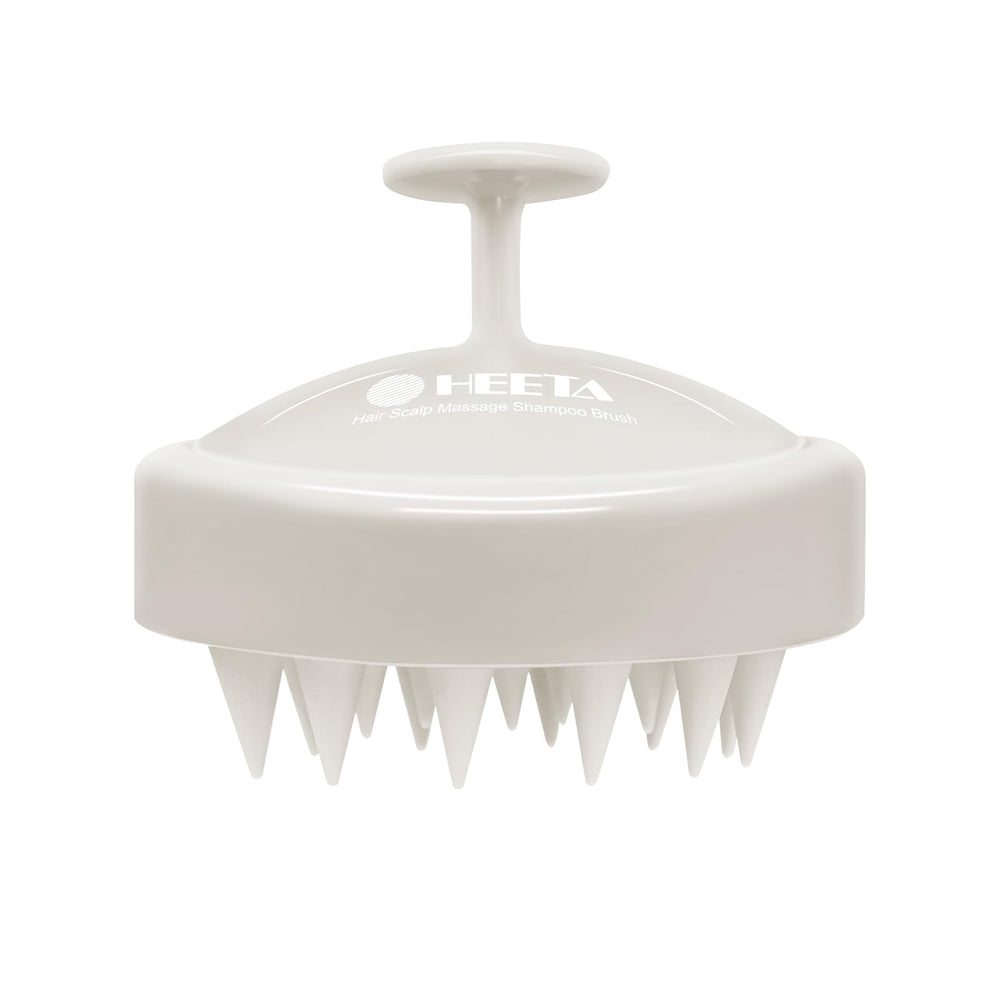 HEETA cepillo frontal beige mostrando diseño ergonómico y agarre antideslizante