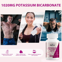 Heivy representación del bicarbonato de potasio como ingrediente estable