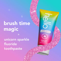 hello unicorn tubo en primer plano que destaca la boquilla y uso sencillo