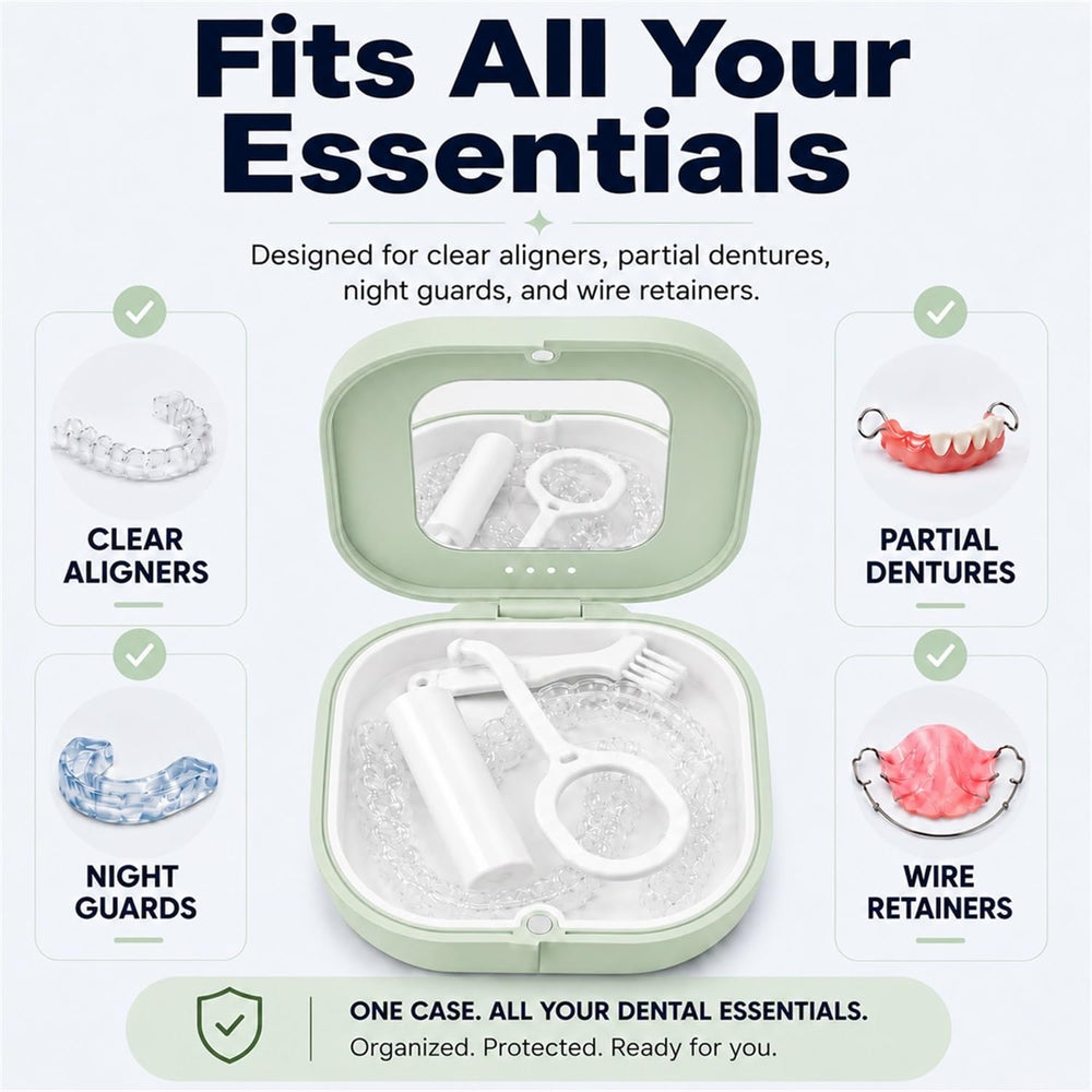 HEMILAB estuche en bolso durante viaje que protege aligners en movimiento