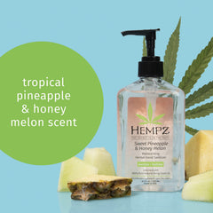 Hempz primer plano de la bomba, dosificación precisa y fácil