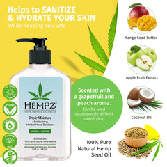 Hempz envase sobre mesa de oficina, limpieza accesible y continua