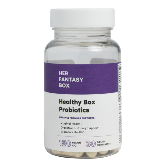 Her Fantasy Box vista frontal con diseño claro y beneficio de equilibrio íntimo